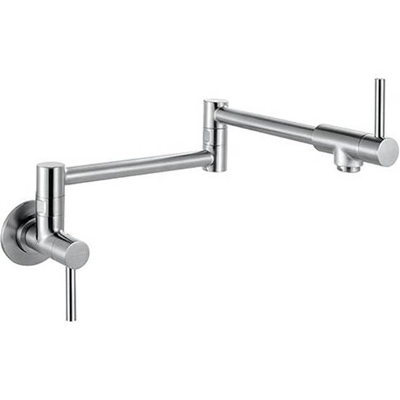 Franke PF34 STEEL PULL OUT POT FILLER FAUCET, WALLMOUNT, 2 HANDLE MIXER