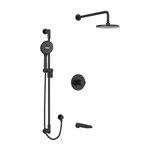 Riobel Parabola KIT1345PB Type T/P thermostatic/pressure balance ½" coaxial 3-way system with hand shower rail, shower head and 