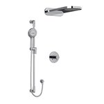 Riobel Parabola KIT2745PB Type T/P thermostatic/pressure balance ½" coaxial 3-way system with hand shower rail and rain and casc