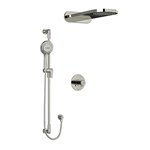 Riobel Parabola KIT2745PB Type T/P thermostatic/pressure balance ½" coaxial 3-way system with hand shower rail and rain and casc