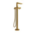 Riobel Parabola TPB39 2-way Type T thermostatic coaxial floor-mount tub filler with hand shower trim
