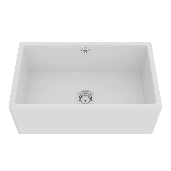 Shaws MS3018 30" Shaker Single Bowl Farmhouse Apron Front Fireclay Kitchen Sink