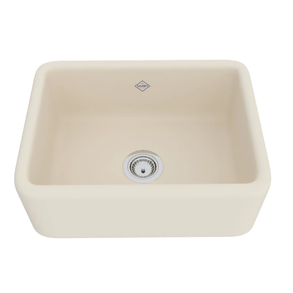 Shaws RC2418 24" Lancaster Single Bowl Farmhouse Apron Front Fireclay Kitchen Sink