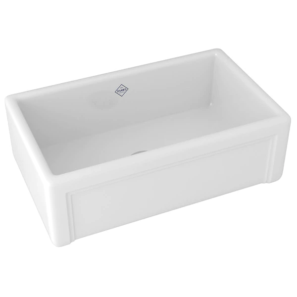 Shaws RC3017 30" Egerton Casement Edge Exterior Single Bowl Farmhouse Apron Front Fireclay Kitchen Sink