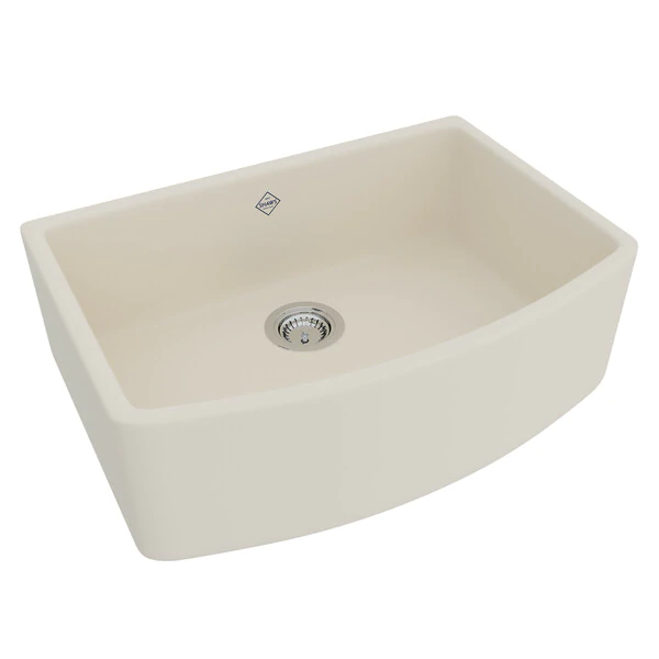 Shaws RC3021 30" Waterside Single Bowl Bowed Farmhouse Apron Front Fireclay Kitchen Sink