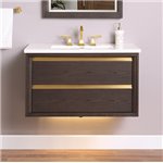 Fairmont Designs Ambassador 36" Wall Mount Vanity - Burnt Chocolate