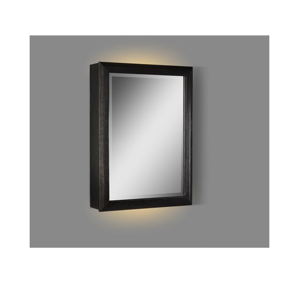 Fairmont Designs Charlottesville w/Nickel 20" LED Medicine Cabinet - right - Vintage Black 