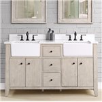 Fairmont Designs River View 60" Double bowl Farmhouse Vanity - Toasted Almond