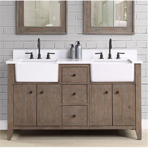 Fairmont Designs River View 60" Double bowl Farmhouse Vanity - Coffee Bean