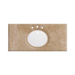 Fairmont Designs T-4922EL Tops - backsplash included use with S-100 Oval - Ceramic Undermount Sink - 49 x 22-12 x 34