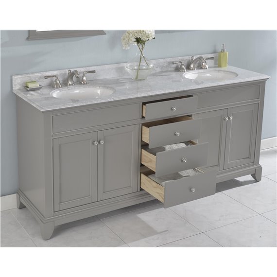 Fairmont Designs Smithfield 72" Double Bowl Vanity - Medium Gray