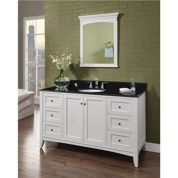 Fairmont Designs Shaker Americana 60" Single Bowl Vanity - Polar White