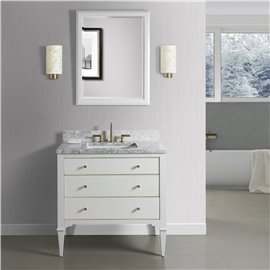 Fairmont Designs Charlottesville w/Brass 36" Vanity - Polar White