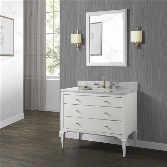 Fairmont Designs Charlottesville w/Brass 42" Vanity - Polar White