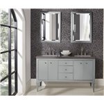 Fairmont Designs Charlottesville w/Nickel 60" Double Bowl Vanity - Door - Light Gray