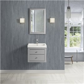 Fairmont Designs Charlottesville w/Nickel 21x18" Wall Mount Vanity - Light Gray