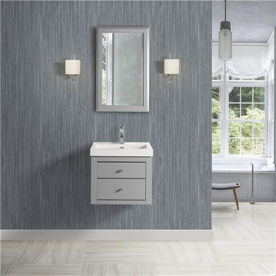 Fairmont Designs Charlottesville w/Nickel 21x18" Wall Mount Vanity - Light Gray