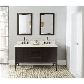 Fairmont Designs Charlottesville w/Nickel 60" Double Bowl Vanity - Door - Vintage Black