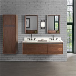 Fairmont Designs M4 60" Double Bowl Wall Mount Vanity - Natural Walnut