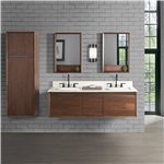 Fairmont Designs M4 60" Double Bowl Wall Mount Vanity - Natural Walnut