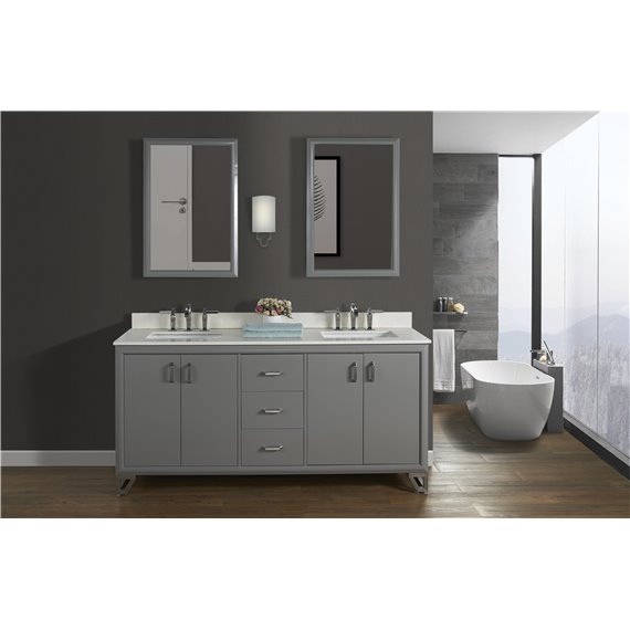 Fairmont Designs Revival 72" Double Bowl Vanity - Glossy Medium Gray