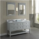 Fairmont Designs Shaker Americana 60" Double Bowl Open Shelf Vanity - Light Gray