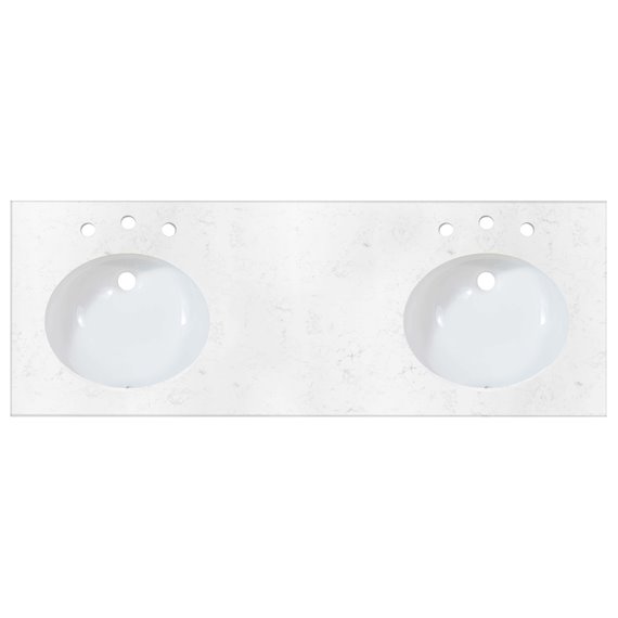 Fairmont Designs 2cm (3/4") 61" Double Bowl Quartz Top Ogee Edge