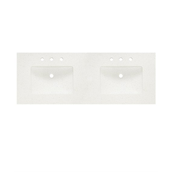 Fairmont Designs 2inch - 60" Tops Double Bowl Quartz Top Ease Edge