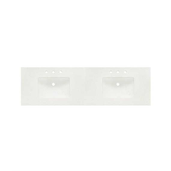 Fairmont Designs 2inch - 72" Tops Double Bowl Quartz Top Ease Edge