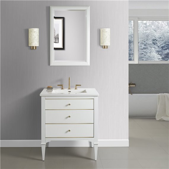 Fairmont Designs Charlottesville w/Brass 30" Vanity - Polar White