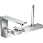 AXOR EDGE 3HOLE ROMAN TUB TRIM WITH 1.75 GPM HANDSHOWER, DIAMOND CUT 