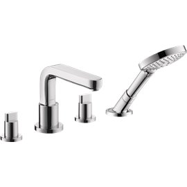 HANSGROHE METRIS S 4-HOLE ROMAN TUB SET TRIM WITH FULL HANDLES WITH 1.