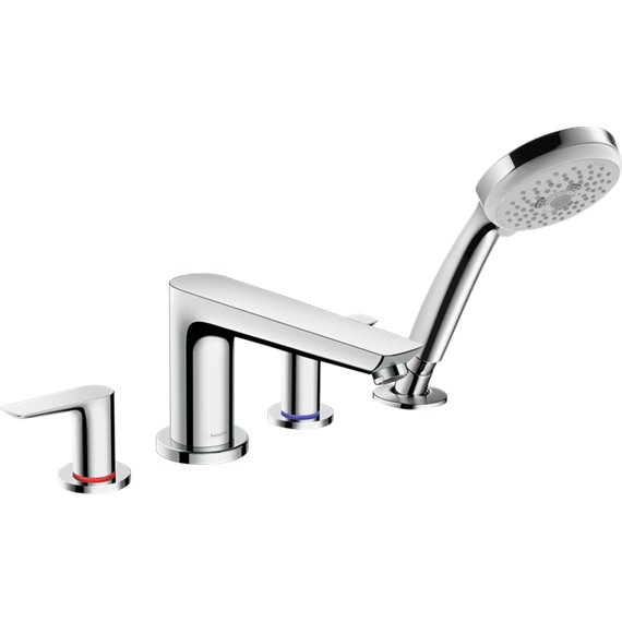 HANSGROHE TALIS E 4-HOLE ROMAN TUB SET TRIM WITH 1.8 GPM HANDSHOWER 