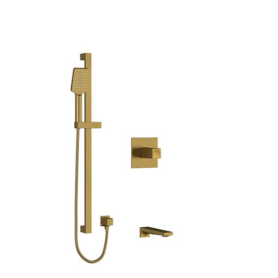 Riobel Reflet KIT1244RF ½" 2-way Type T/P (thermostatic/pressure balance) coaxial system with spout and hand shower rail