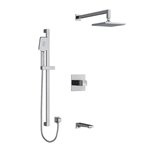 Riobel Reflet KIT1345RF Type T/P (thermostatic/pressure balance) ½" coaxial 3-way system with hand shower rail, shower head and 