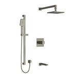 Riobel Reflet KIT1345RF Type T/P (thermostatic/pressure balance) ½" coaxial 3-way system with hand shower rail, shower head and 