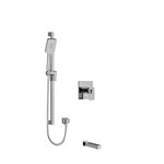 Riobel Kubik KIT1244US ½" 2-way Type T/P (thermostatic/pressure balance) coaxial system with spout and hand shower rail