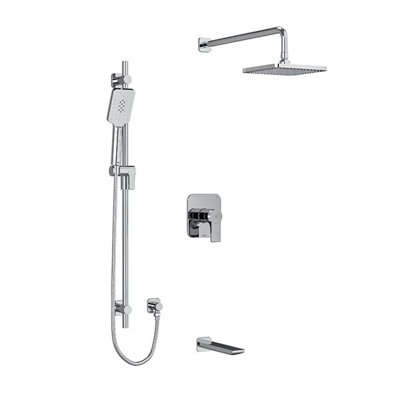 Riobel Fresk KIT1345FR Type T/P (thermostatic/pressure balance) ½" coaxial 3-way system with hand shower rail, shower head and s