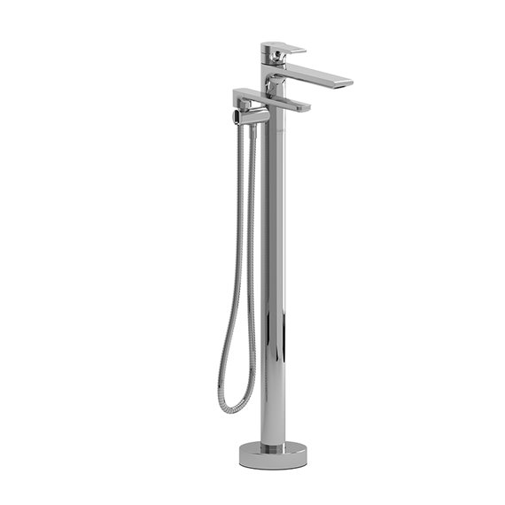 Riobel Fresk TFR39 2-way Type T (thermostatic) coaxial floor-mount tub filler with hand shower trim