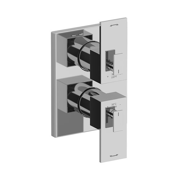 Riobel Kubik US83 4-way Type T/P (thermostatic/pressure balance) ¾" coaxial complete valve