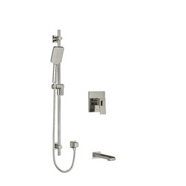 Riobel Zendo TKIT1244ZOTQ ½" 2-way Type T/P (thermostatic/pressure balance) coaxial system with spout and hand shower rail (With