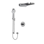 Riobel RIU Knurled KIT2745RUTMKN Type T/P ½" coaxial 3-way system with hand shower rail and rain and cascade shower head