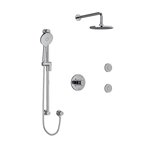 Riobel RIU Knurled KIT3545RUTM+KN Type T/P ½" coaxial 3-way system, hand shower rail, elbow supply, shower head and 2 body jets