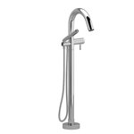 Riobel RIU Knurled RU39KN 2-way Type T (thermostatic) coaxial floor-mount tub filler with hand shower