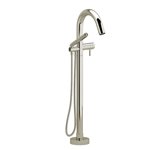 Riobel RIU Knurled RU39KN 2-way Type T (thermostatic) coaxial floor-mount tub filler with hand shower