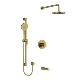 Riobel Ode KIT1345OD Type T/P (thermostatic/pressure balance) ½" coaxial 3-way system with hand shower rail, shower head and spo