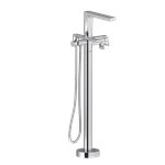 Riobel Ode TOD39 2-way Type T (thermostatic) coaxial floor-mount tub filler with hand shower trim