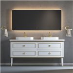 Virta 72 Inch Whitestar Floor Mount Double Sink Vessel Sink Vanity