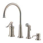 Ashfield 1-Handle Kitchen Faucet with Side Spray & Soap Dispenser 