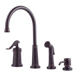 Ashfield 1-Handle Kitchen Faucet with Side Spray & Soap Dispenser 